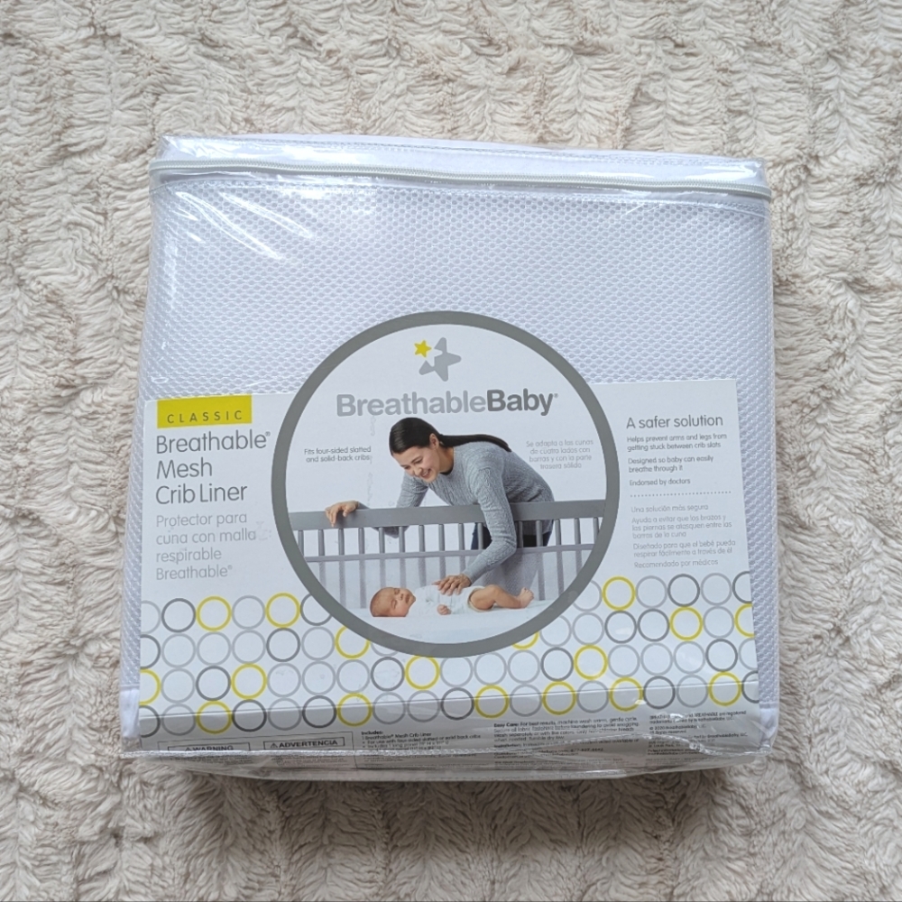 White Mesh Crib Liner